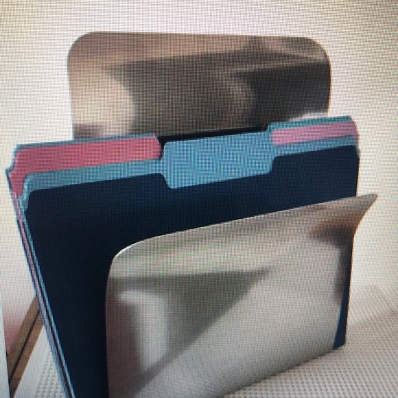 Home office storage. Stainless steel- modern clean desk file/ book storage - Picture 1 of 3